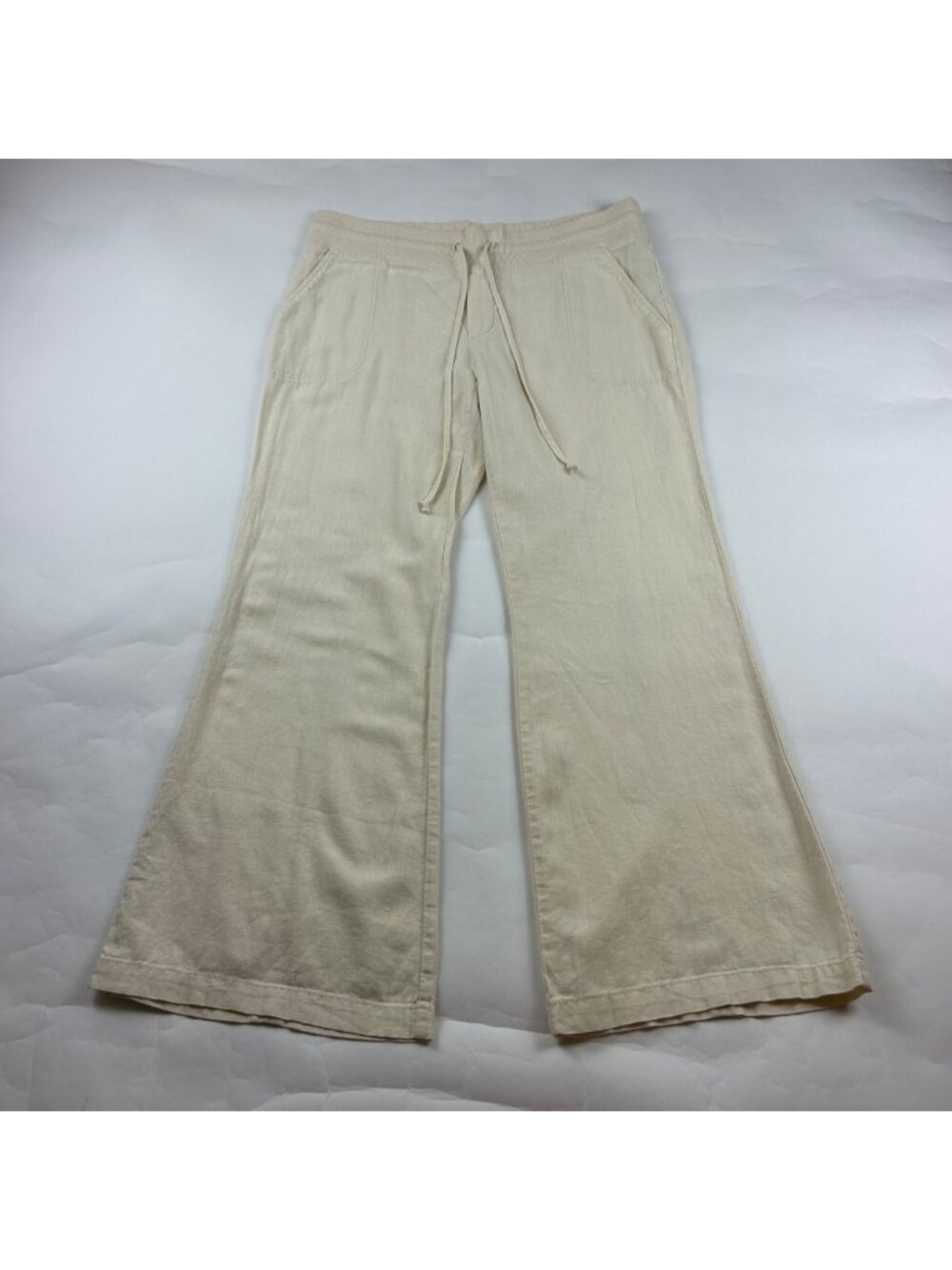 Urban Outfitters Cream Linen Blend Knit Waist Lounge Pant L